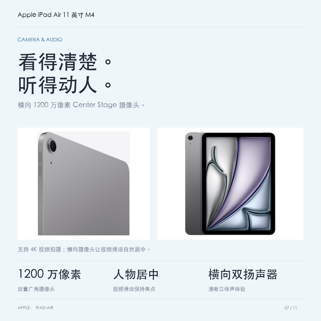 Apple iPad Air 11 英寸 M4 · 07-camera-audio