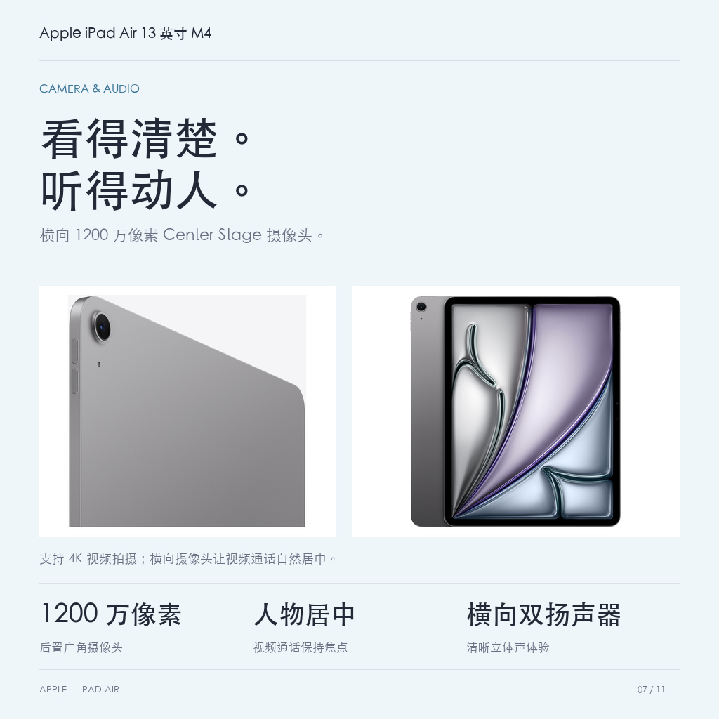 Apple iPad Air 13 英寸 M4 · 07-camera-audio