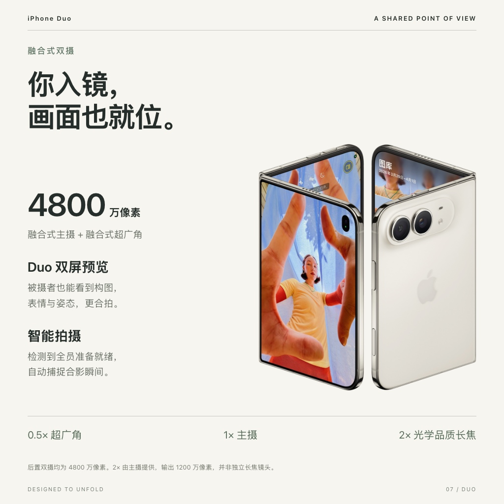 融合式双摄：你入镜，画面也就位。