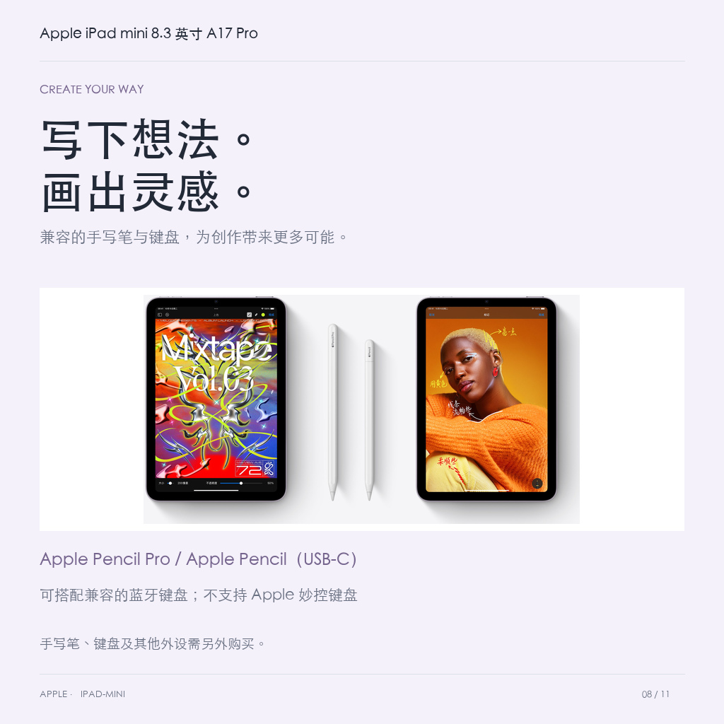 Apple iPad mini 8.3 英寸 A17 Pro · 08-creative-accessories