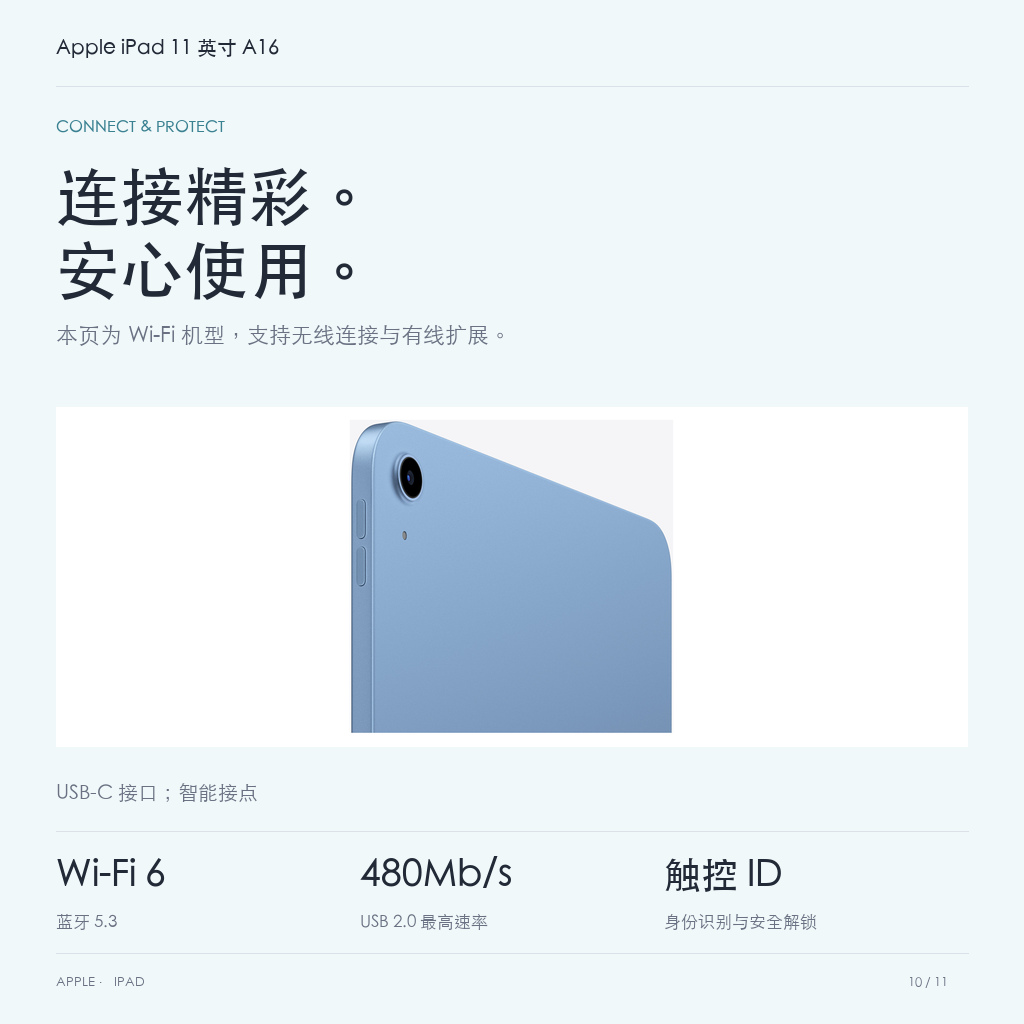 Apple iPad 11 英寸 A16 · 10-connection-security