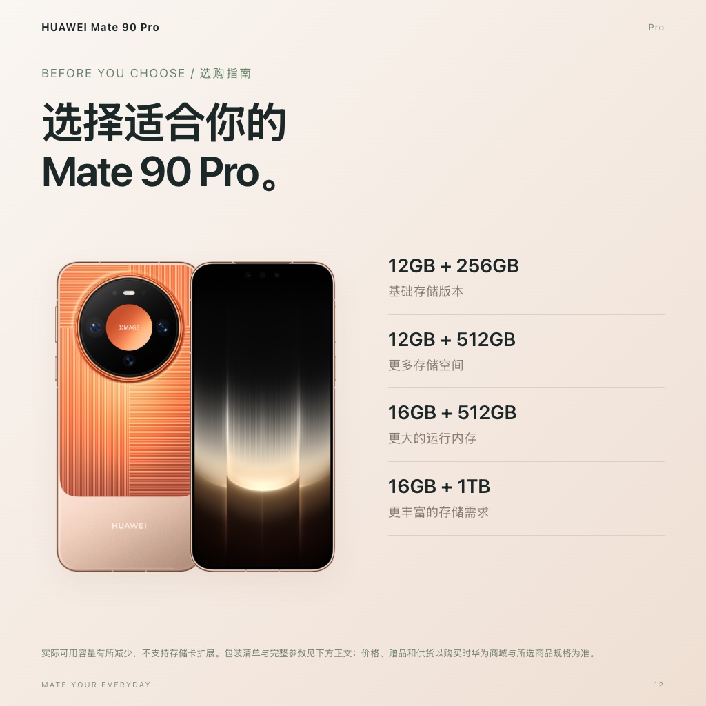 选购与配件：四款配色，四种实际版本