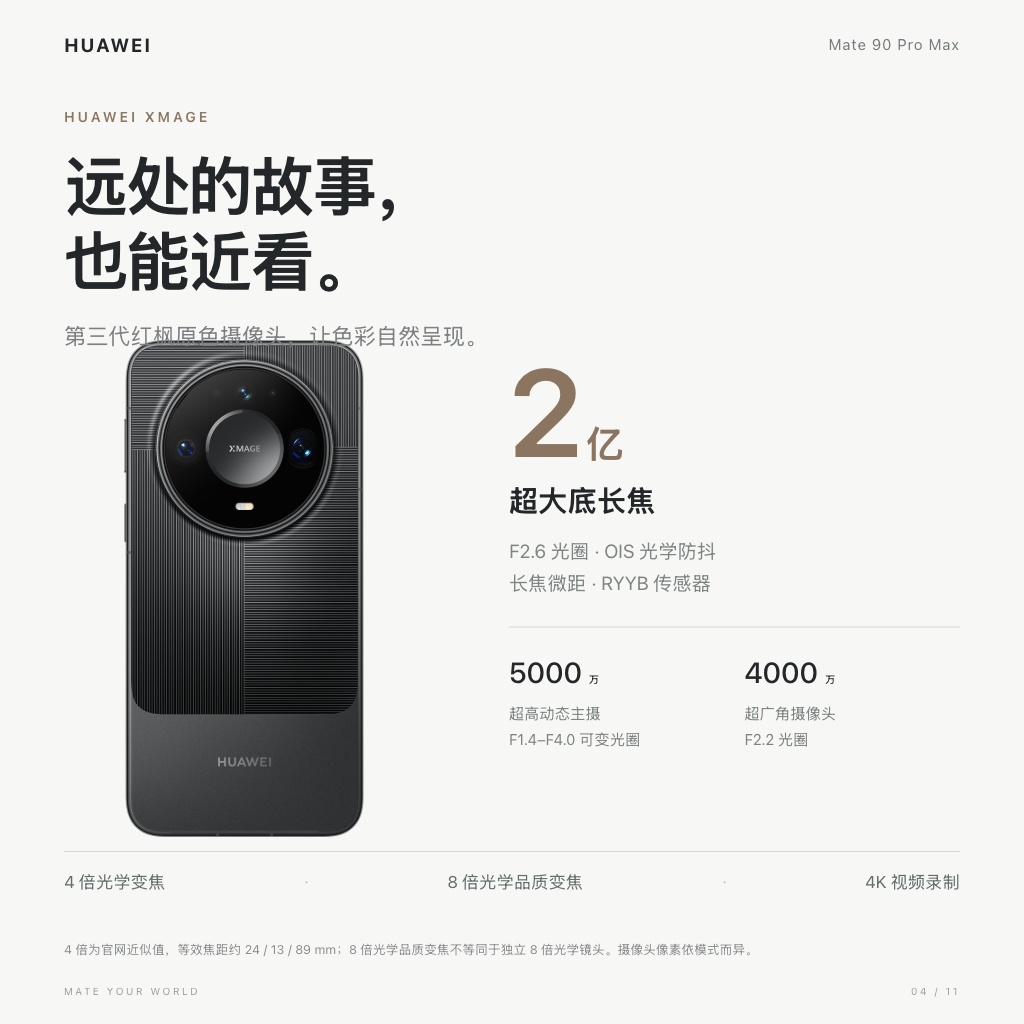 HUAWEI Mate 90 Pro Max · XMAGE 影像系统