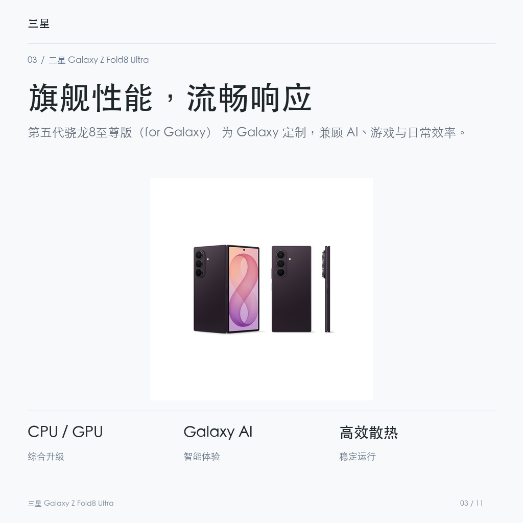 三星 Galaxy Z Fold8 Ultra 旗舰性能，流畅响应