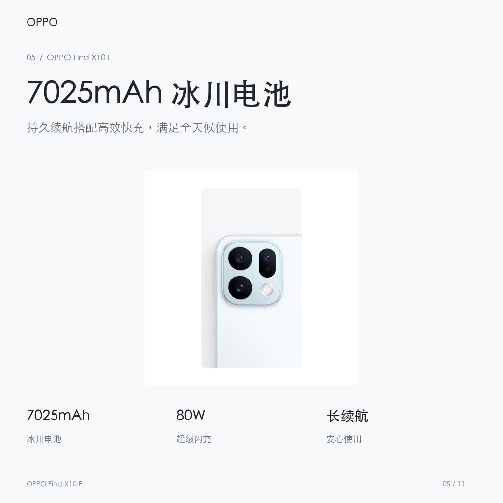 OPPO Find X10 E 7025mAh 冰川电池