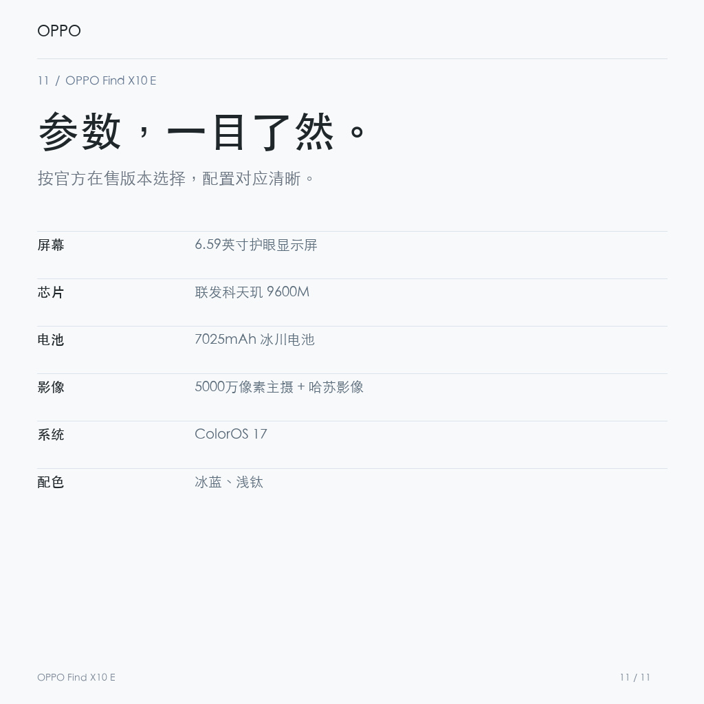 OPPO Find X10 E 主要参数