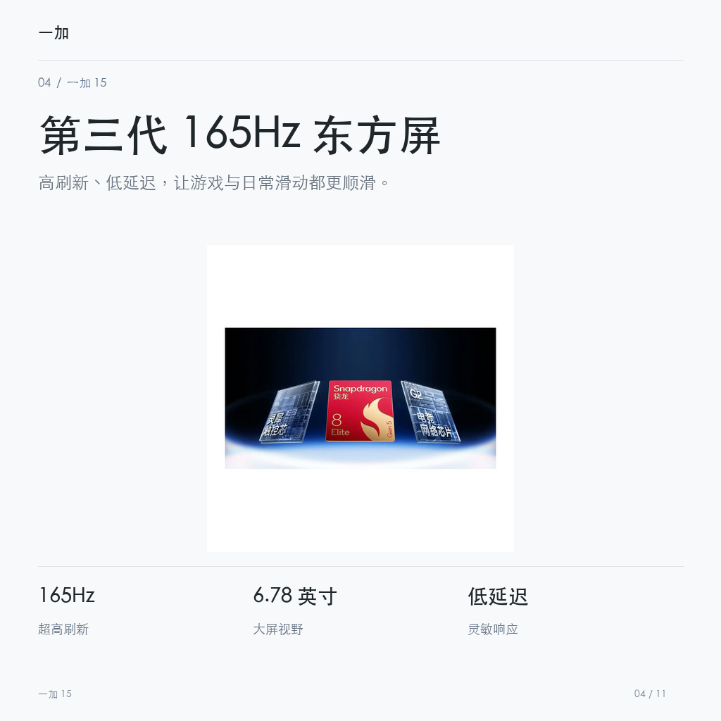 一加 15 第三代 165Hz 东方屏