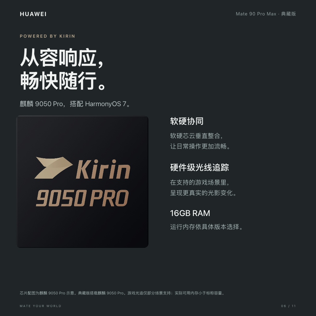 HUAWEI Mate 90 Pro Max 典藏版 · 麒麟芯与性能