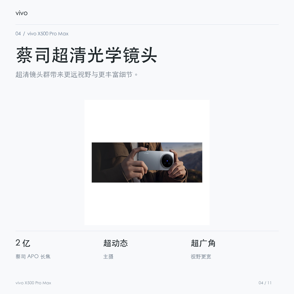 vivo X500 Pro Max 蔡司超清光学镜头