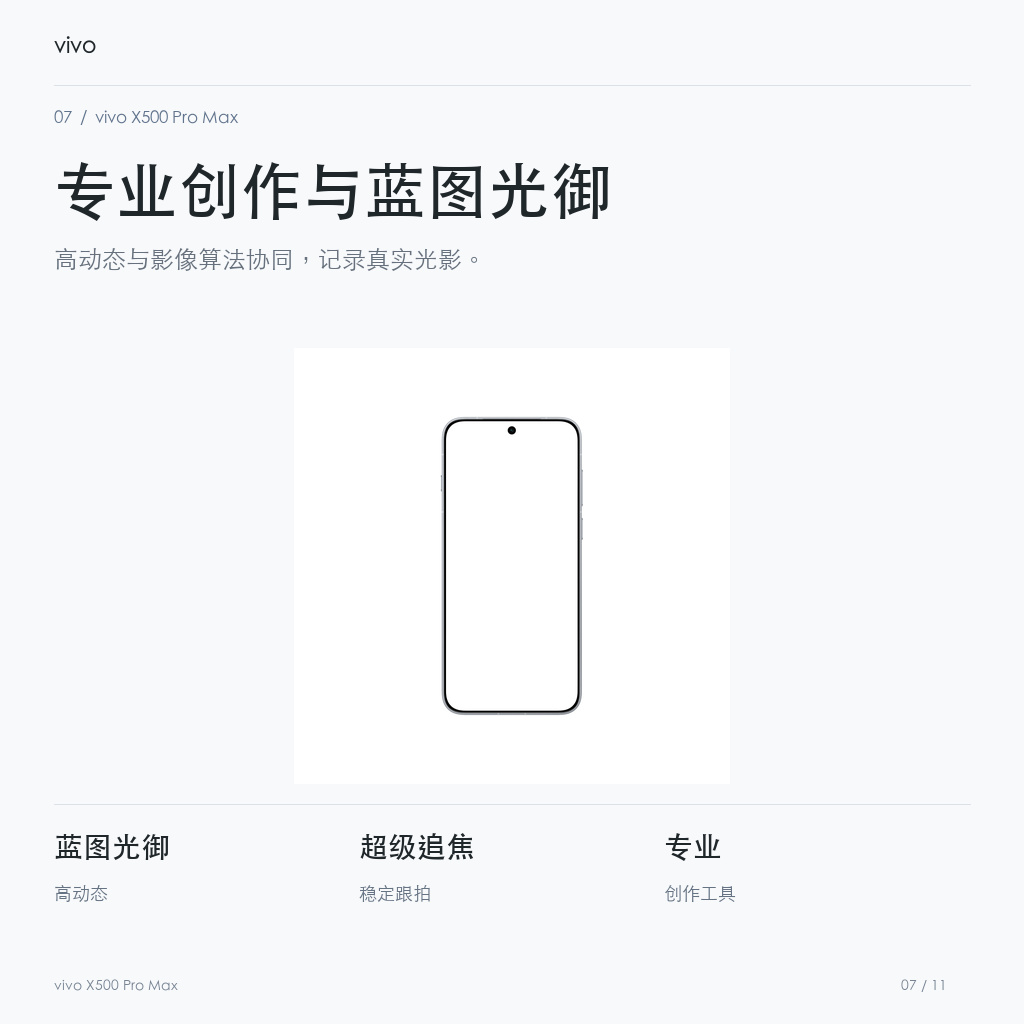 vivo X500 Pro Max 专业创作与蓝图光御