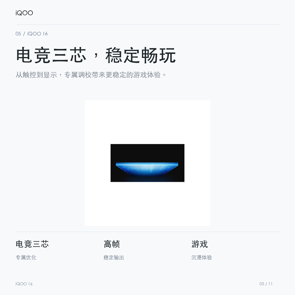 iQOO 16 电竞三芯，稳定畅玩
