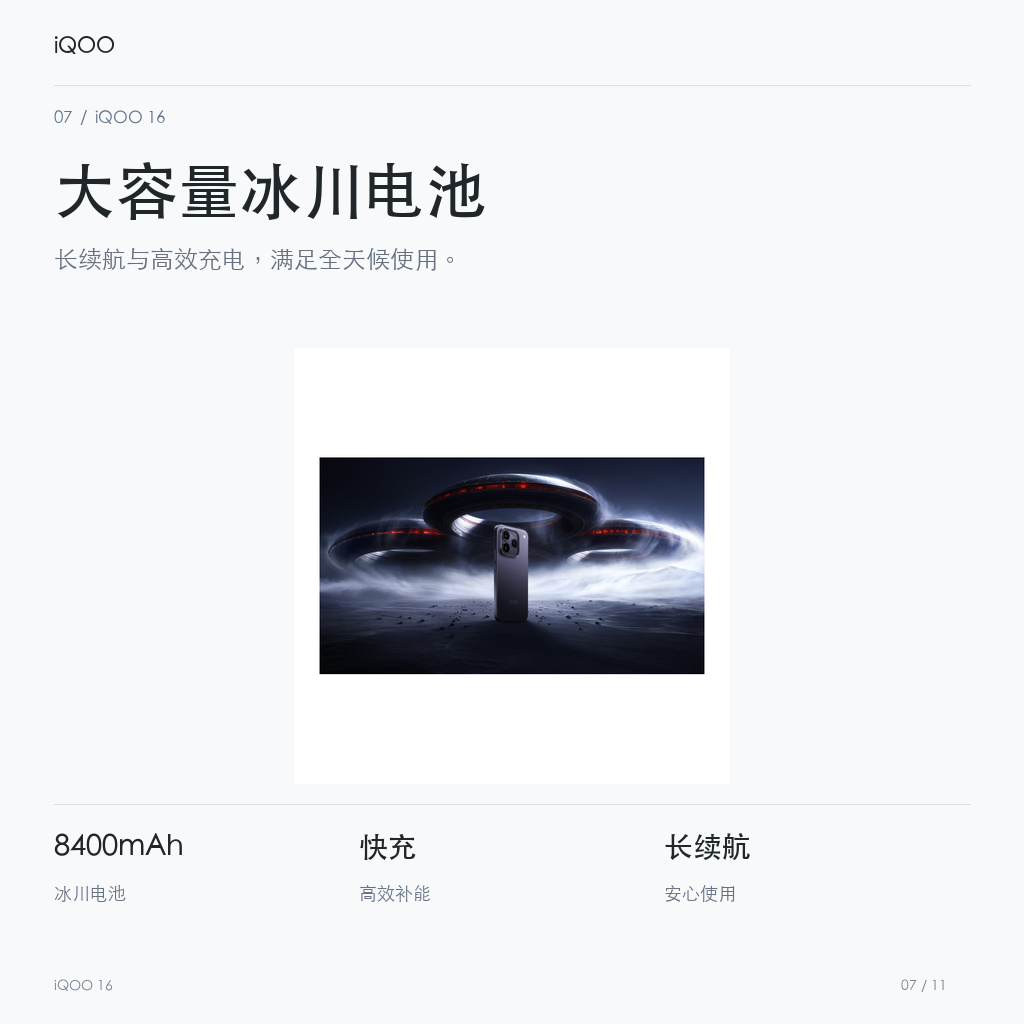 iQOO 16 大容量冰川电池