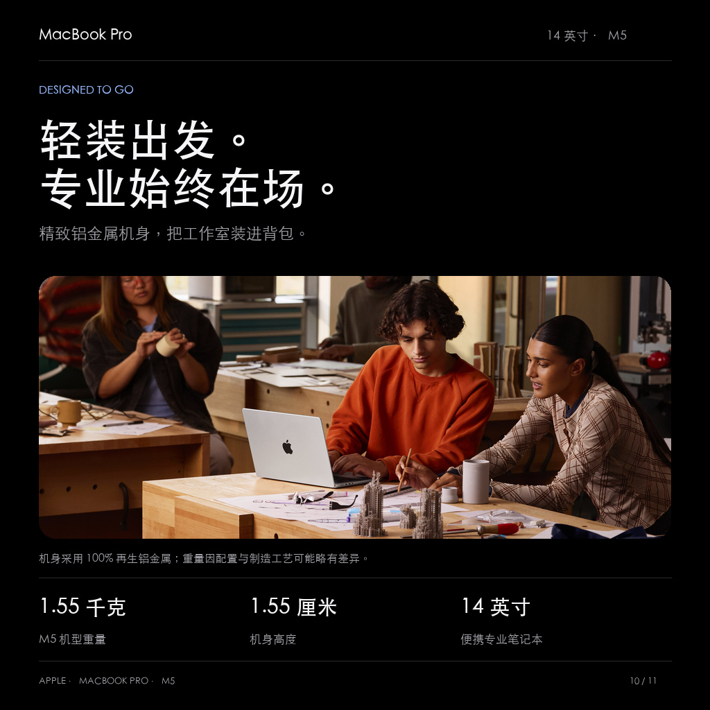 1.55千克便携铝金属机身