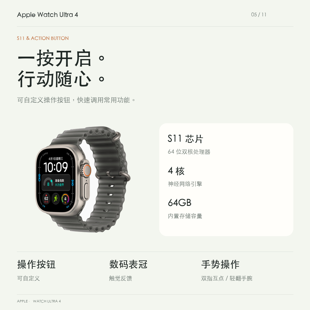 S11芯片64GB与可自定义操作按钮
