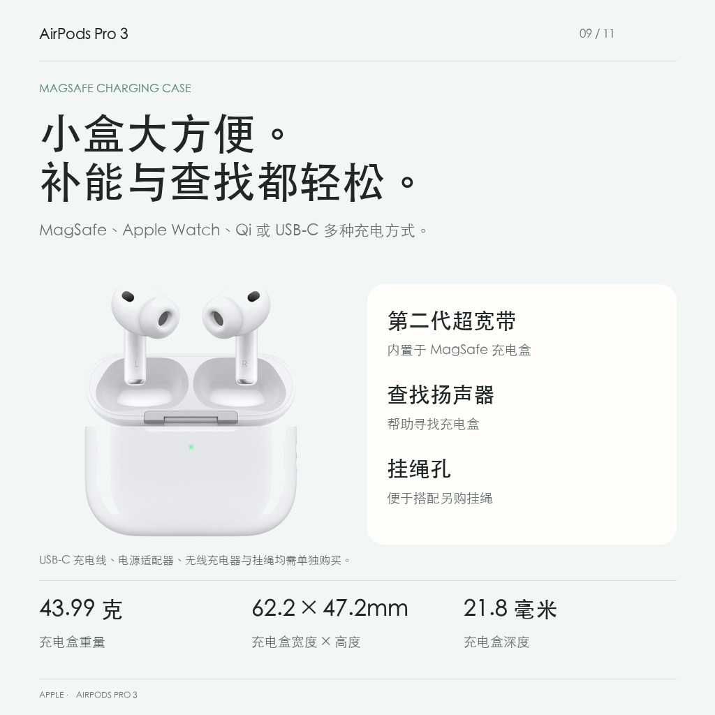 MagSafe多种充电查找扬声器与挂绳孔