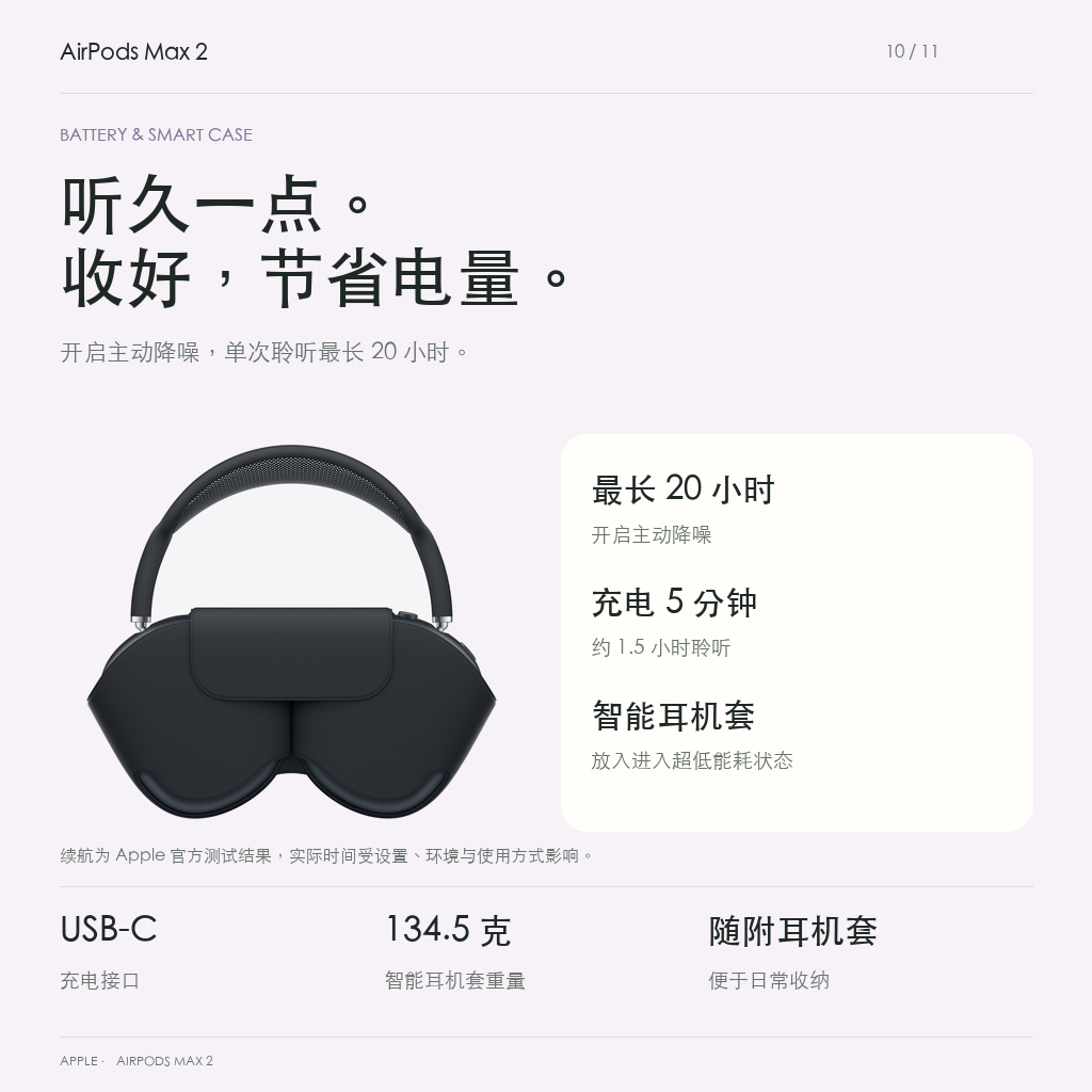 20小时主动降噪续航与智能耳机套
