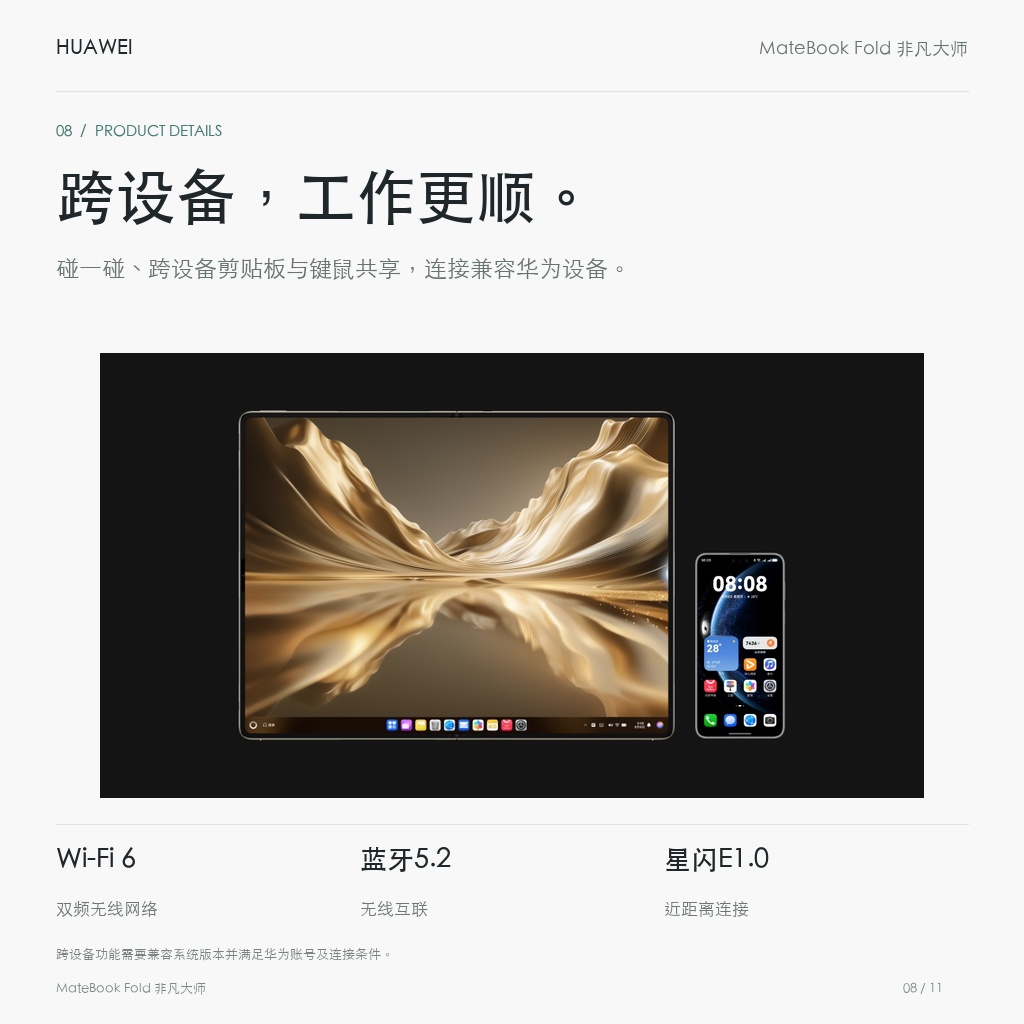 华为 MateBook Fold 非凡大师 18英寸 24GB+1TB 跨设备，工作更顺。